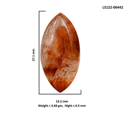 Red Fire Quartz 13.2x27.1x6.5 mm Marquise Shape Polished Gemstone LS122-06442