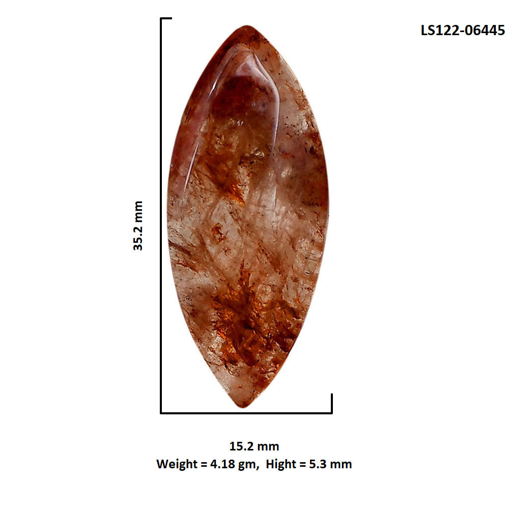 Red Fire Quartz 15.2x35.2x5.3 mm Marquise Shape Polished Gemstone LS122-06445