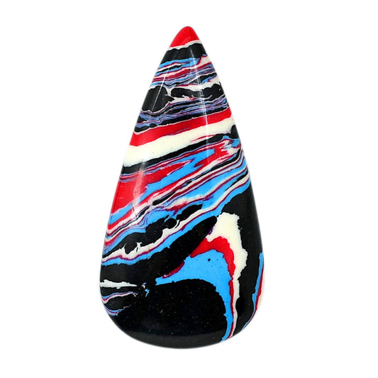 Fordite Detroit Agate 19.8x38.9x4.5 mm Pear Shape Polished Gemstone LS123-06447