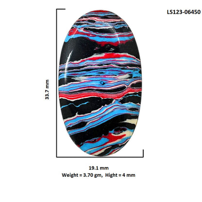 Fordite Detroit Agate 19.1x33.7x4 mm Oval Shape Polished Gemstone LS123-06450