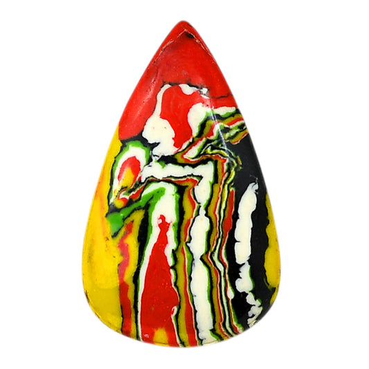 Fordite Detroit Agate 21.55x35.35x5 mm Pear Shape Polished Gemstone LS123-06451