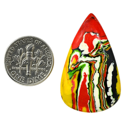 Fordite Detroit Agate 21.55x35.35x5 mm Pear Shape Polished Gemstone LS123-06451