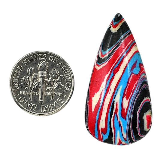 Fordite Detroit Agate 18.5x36x6 mm Pear Shape Polished Gemstone LS123-06452