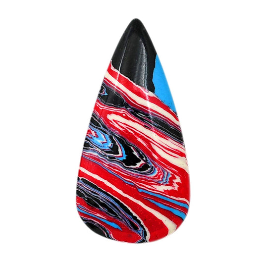Fordite Detroit Agate 19x37.5x5 mm Pear Shape Polished Gemstone LS123-06454