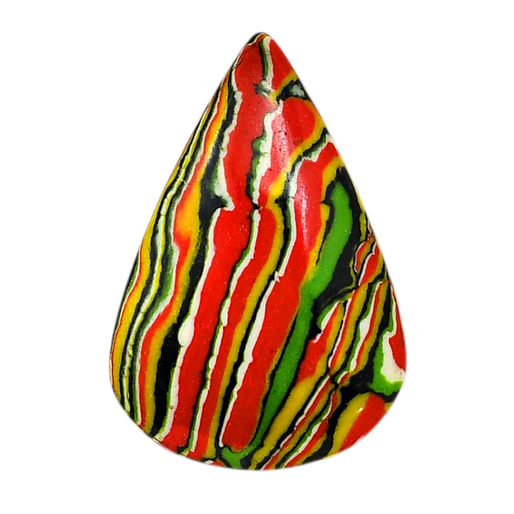 Fordite Detroit Agate 21.4x31.3x5 mm Pear Shape Polished Gemstone LS123-06457