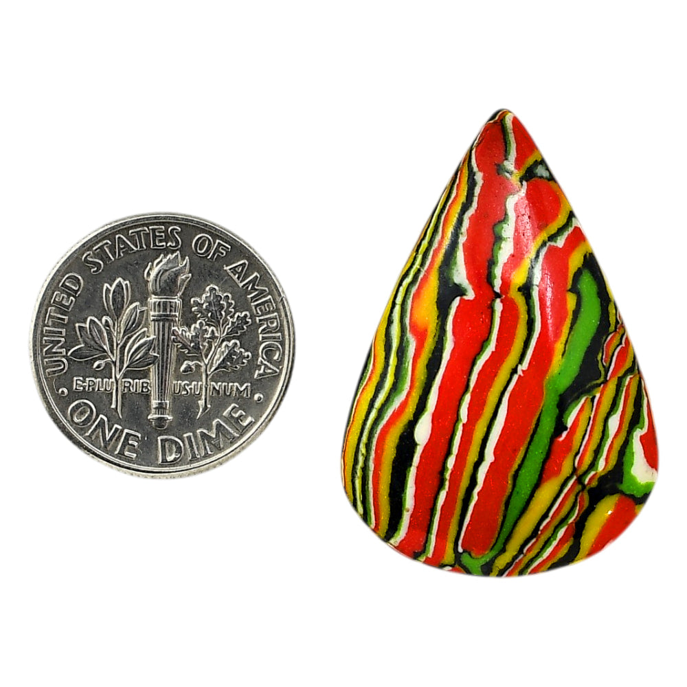 Fordite Detroit Agate 21.4x31.3x5 mm Pear Shape Polished Gemstone LS123-06457
