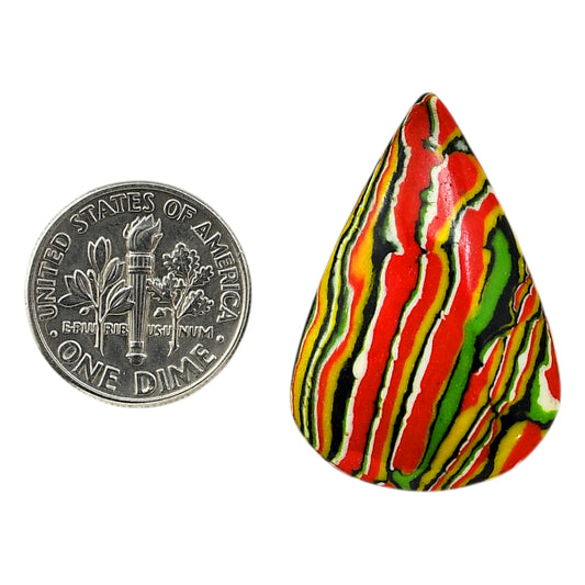Fordite Detroit Agate 21.4x31.3x5 mm Pear Shape Polished Gemstone LS123-06457