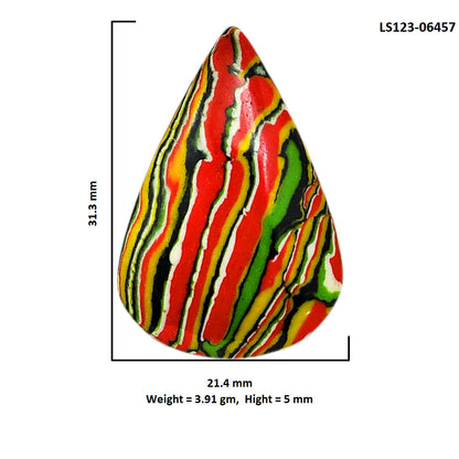 Fordite Detroit Agate 21.4x31.3x5 mm Pear Shape Polished Gemstone LS123-06457