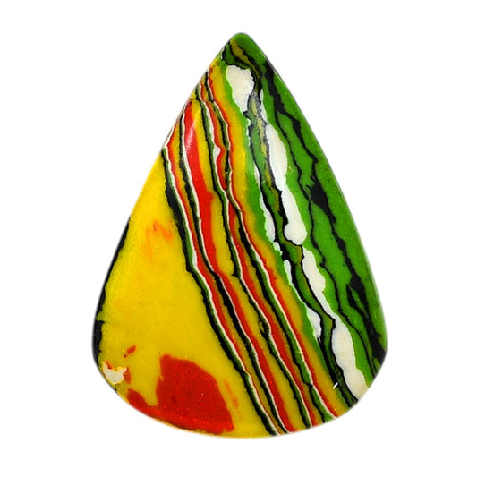Fordite Detroit Agate 22.1x30.3x3 mm Pear Shape Polished Gemstone LS123-06458