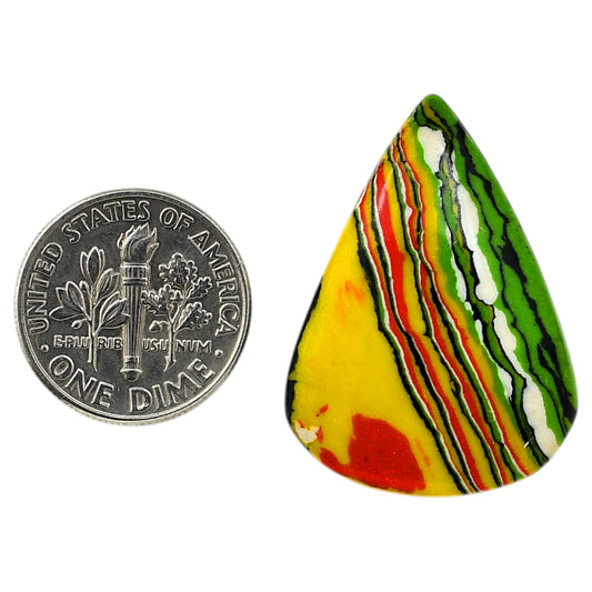 Fordite Detroit Agate 22.1x30.3x3 mm Pear Shape Polished Gemstone LS123-06458