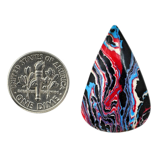 Fordite Detroit Agate 20.2x31x4.6 mm Pear Shape Polished Gemstone LS123-06459