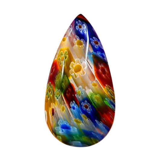 Millefiori Murano Glass 20.2x38.15x6 mm Pear Shape Polished Gemstone LS124-06460