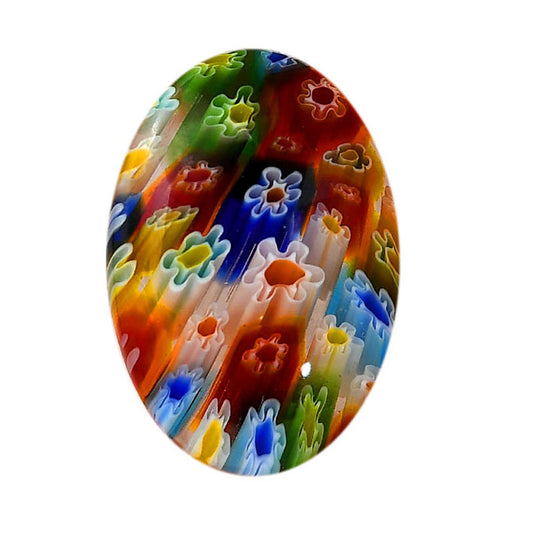 Millefiori Murano Glass 22x31.8x6.5 mm Oval Shape Polished Gemstone LS124-06461