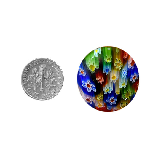 Millefiori Murano Glass 28x28x6.5 mm Round Shape Polished Gemstone LS124-06462