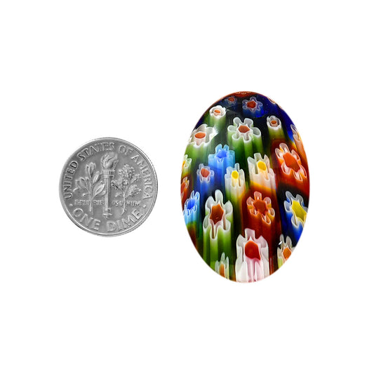 Millefiori Murano Glass 22.9x33x7 mm Oval Shape Polished Gemstone LS124-06466