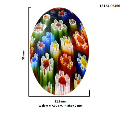 Millefiori Murano Glass 22.9x33x7 mm Oval Shape Polished Gemstone LS124-06466