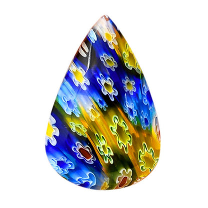 Millefiori Murano Glass 21x31.8x6.5 mm Pear Shape Polished Gemstone LS124-06467
