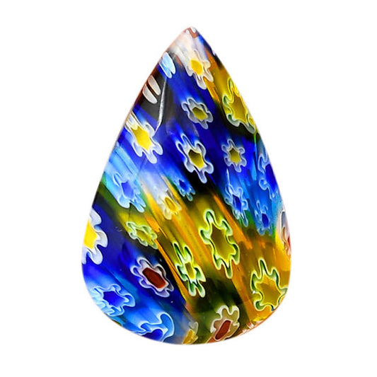 Millefiori Murano Glass 21x31.8x6.5 mm Pear Shape Polished Gemstone LS124-06467