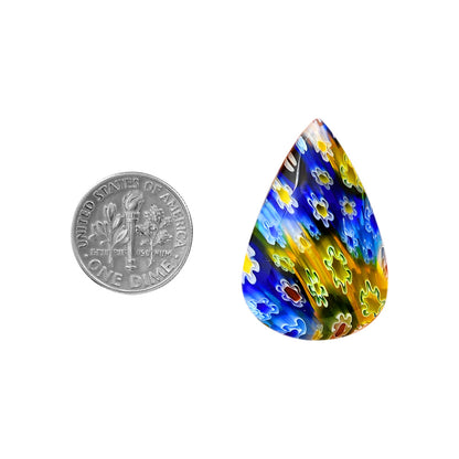 Millefiori Murano Glass 21x31.8x6.5 mm Pear Shape Polished Gemstone LS124-06467