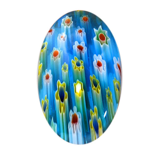 Millefiori Murano Glass 21.5x34.8x6 mm Oval Shape Polished Gemstone LS124-06468