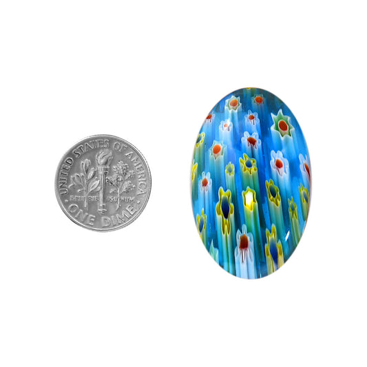 Millefiori Murano Glass 21.5x34.8x6 mm Oval Shape Polished Gemstone LS124-06468