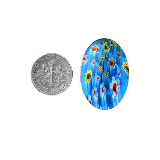 Millefiori Murano Glass 20.25x31x5.7 mm Oval Shape Polished Gemstone LS124-06469