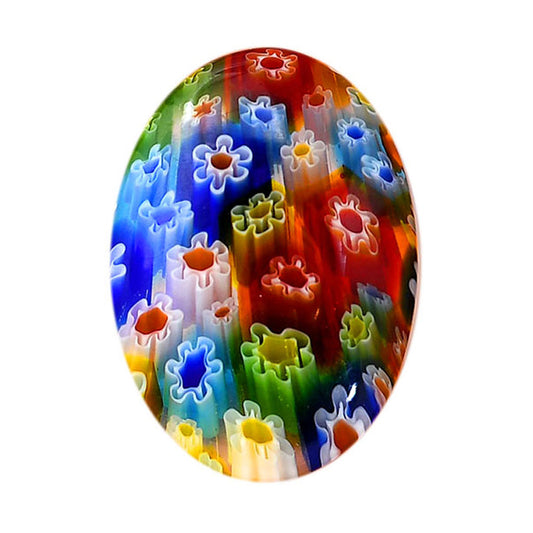 Millefiori Murano Glass 23.4x32.65x5.5 mm Oval Shape Polished Gemstone LS124-06471