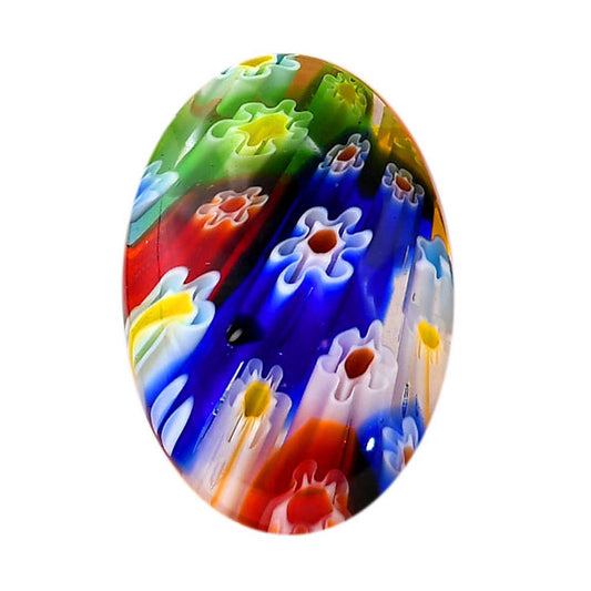 Millefiori Murano Glass 21.85x32.25x6.4 mm Oval Shape Polished Gemstone LS124-06472