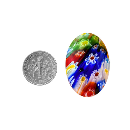 Millefiori Murano Glass 21.85x32.25x6.4 mm Oval Shape Polished Gemstone LS124-06472