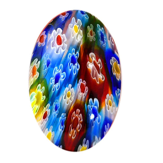 Millefiori Murano Glass 21x32.85x6 mm Oval Shape Polished Gemstone LS124-06474