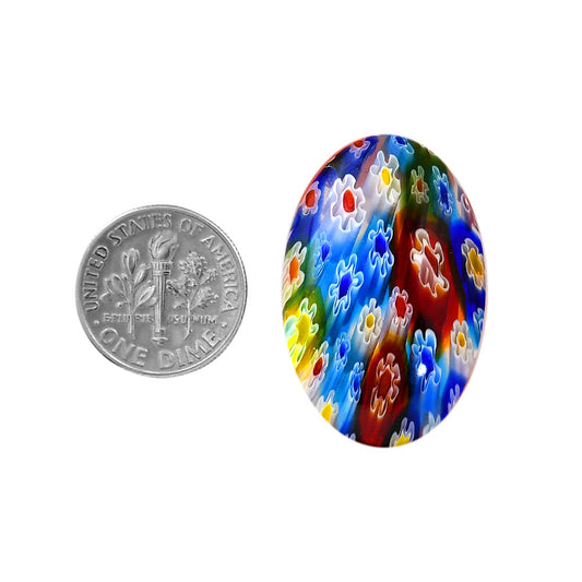 Millefiori Murano Glass 21x32.85x6 mm Oval Shape Polished Gemstone LS124-06474