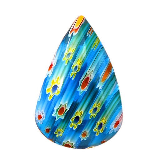 Millefiori Murano Glass 21.6x32.9x6.4 mm Pear Shape Polished Gemstone LS124-06476