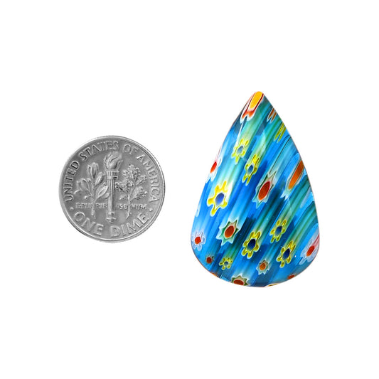 Millefiori Murano Glass 21.6x32.9x6.4 mm Pear Shape Polished Gemstone LS124-06476