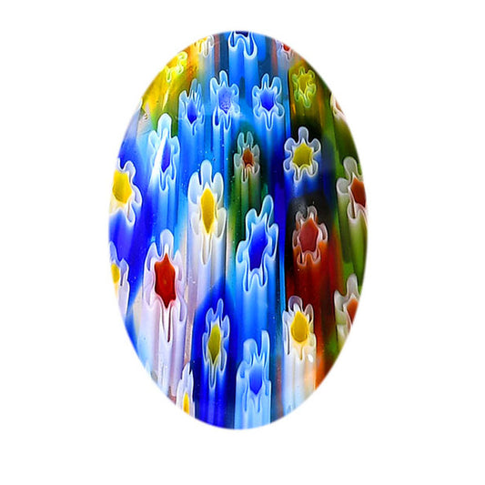 Millefiori Murano Glass 22x33.25x5.5 mm Oval Shape Polished Gemstone LS124-06477