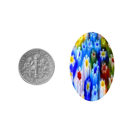 Millefiori Murano Glass 22x33.25x5.5 mm Oval Shape Polished Gemstone LS124-06477