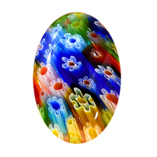 Millefiori Murano Glass 22.4x32.4x6.5 mm Oval Shape Polished Gemstone LS124-06478