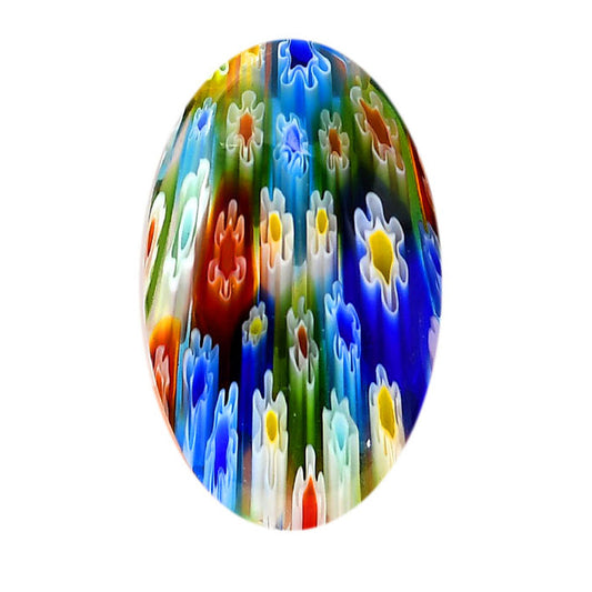 Millefiori Murano Glass 21x35.15x5.5 mm Oval Shape Polished Gemstone LS124-06479