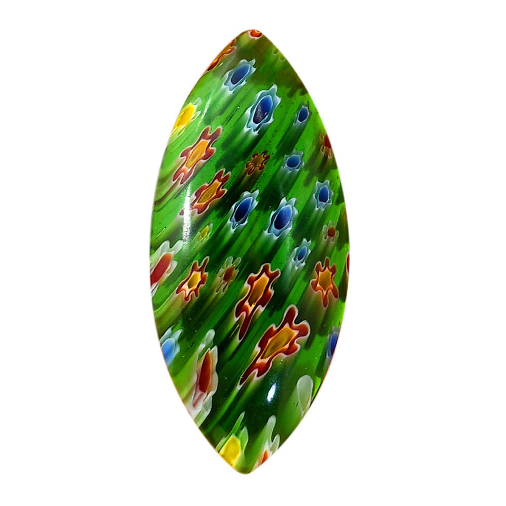 Millefiori Murano Glass 20.1x44.45x6.5 mm Marquise Shape Polished Gemstone LS124-06480