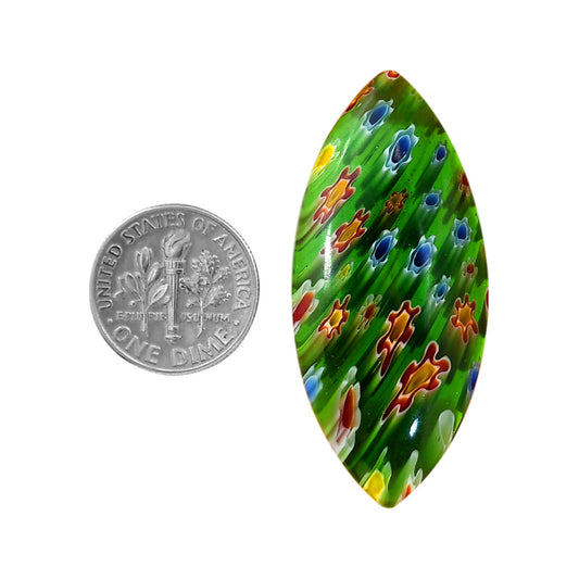 Millefiori Murano Glass 20.1x44.45x6.5 mm Marquise Shape Polished Gemstone LS124-06480