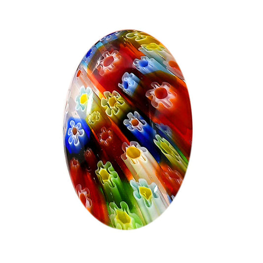 Millefiori Murano Glass 20.55x32.1x6 mm Oval Shape Polished Gemstone LS124-06481