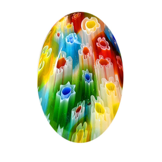 Millefiori Murano Glass 23x36x6 mm Oval Shape Polished Gemstone LS124-06482