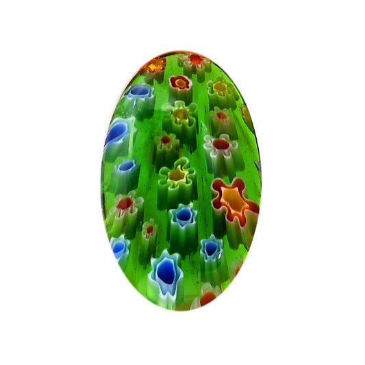 Millefiori Murano Glass 19x30.8x5.5 mm Oval Shape Polished Gemstone LS124-06483