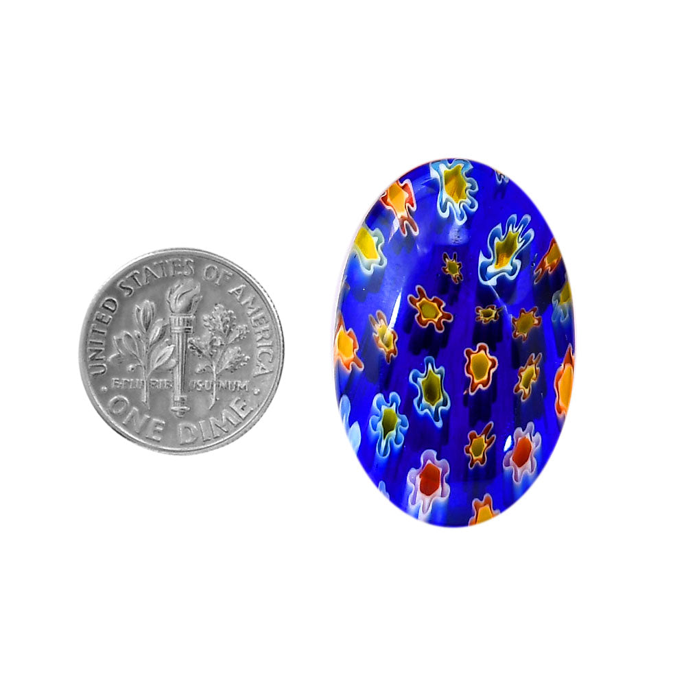 Millefiori Murano Glass 19.2x30.3x5.7 mm Oval Shape Polished Gemstone LS124-06484