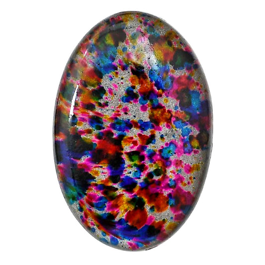 Lab Created Multi Color Labradorite 24.6x37x5.5 mm Oval Shape Polished Gemstone LS125-06486