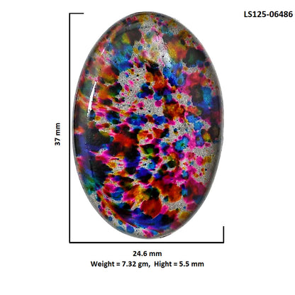 Lab Created Multi Color Labradorite 24.6x37x5.5 mm Oval Shape Polished Gemstone LS125-06486