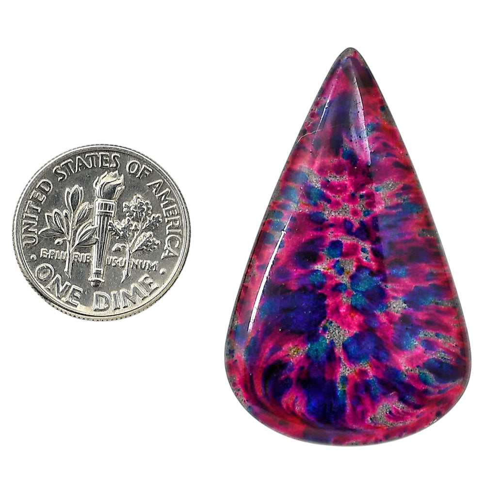 Lab Created Multi Color Labradorite 24.9x40.1x5.3 mm Pear Shape Polished Gemstone LS125-06487