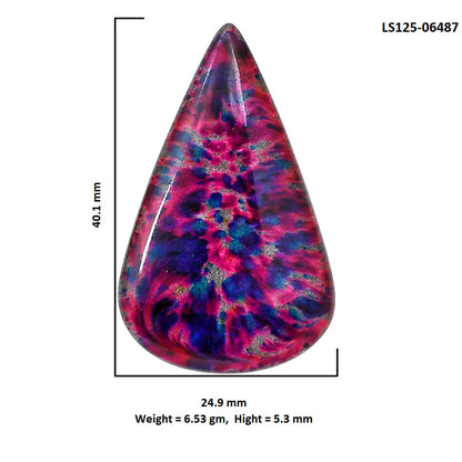 Lab Created Multi Color Labradorite 24.9x40.1x5.3 mm Pear Shape Polished Gemstone LS125-06487