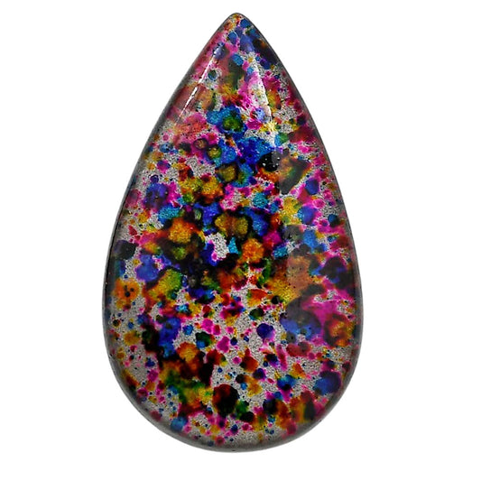 Lab Created Multi Color Labradorite 23.9x40.2x6.5 mm Pear Shape Polished Gemstone LS125-06488