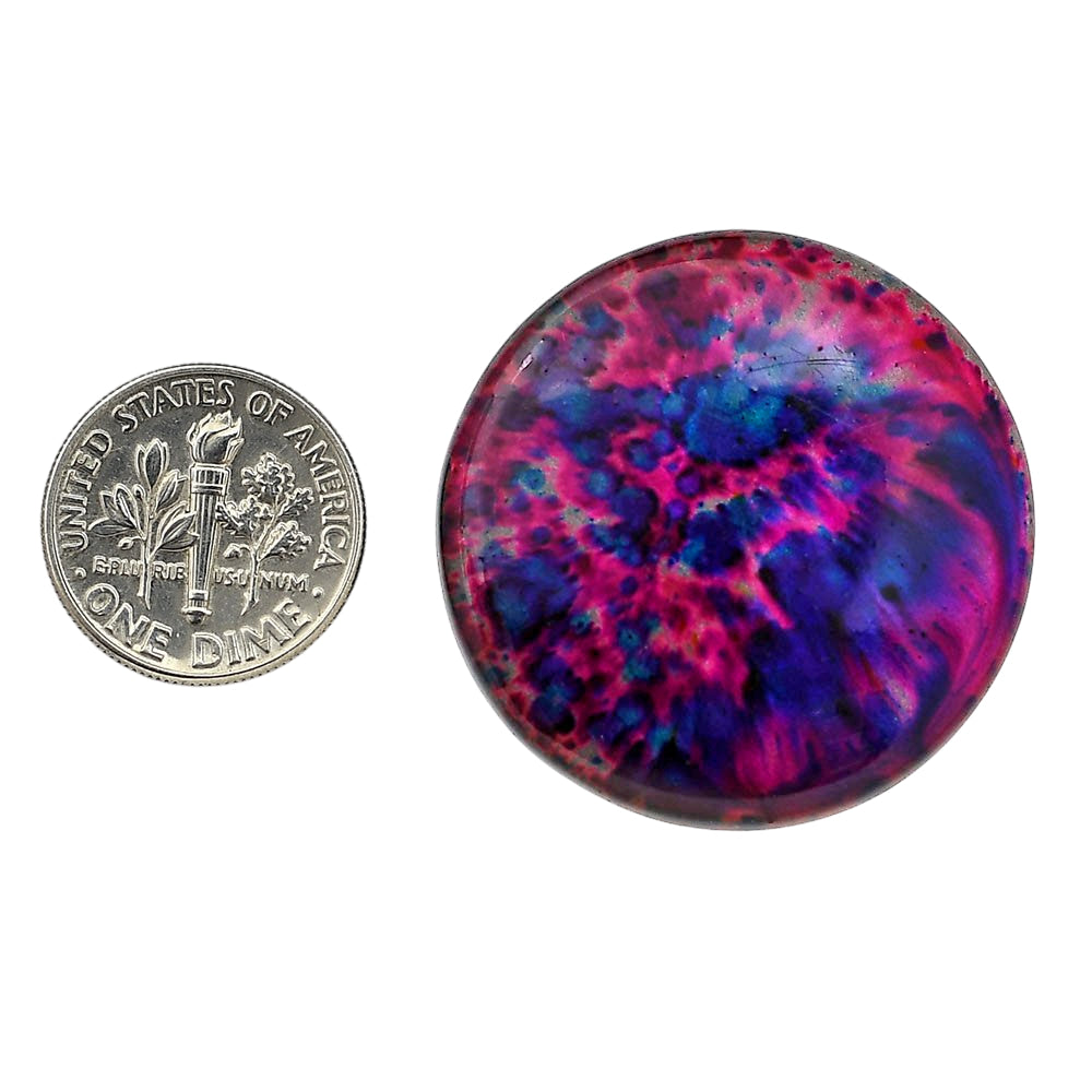 Lab Created Multi Color Labradorite 33x33x6 mm Round Shape Polished Gemstone LS125-06491