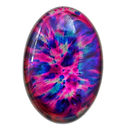 Lab Created Multi Color Labradorite 23x33.6x5.5 mm Oval Shape Polished Gemstone LS125-06492